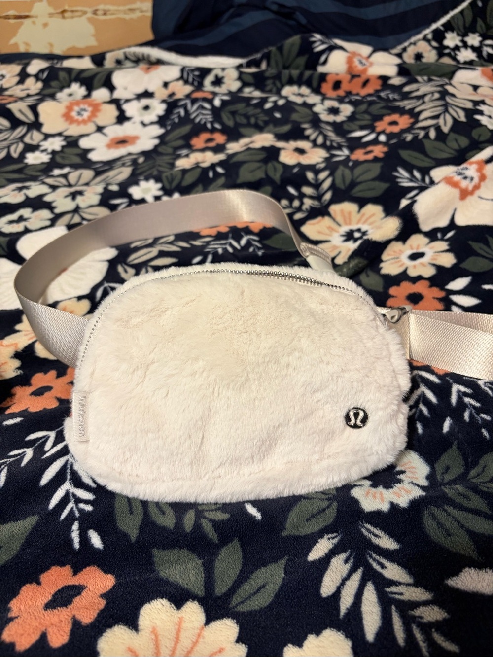 lululemon athletica Cream Faux-Fur Crossbody Belt Bag